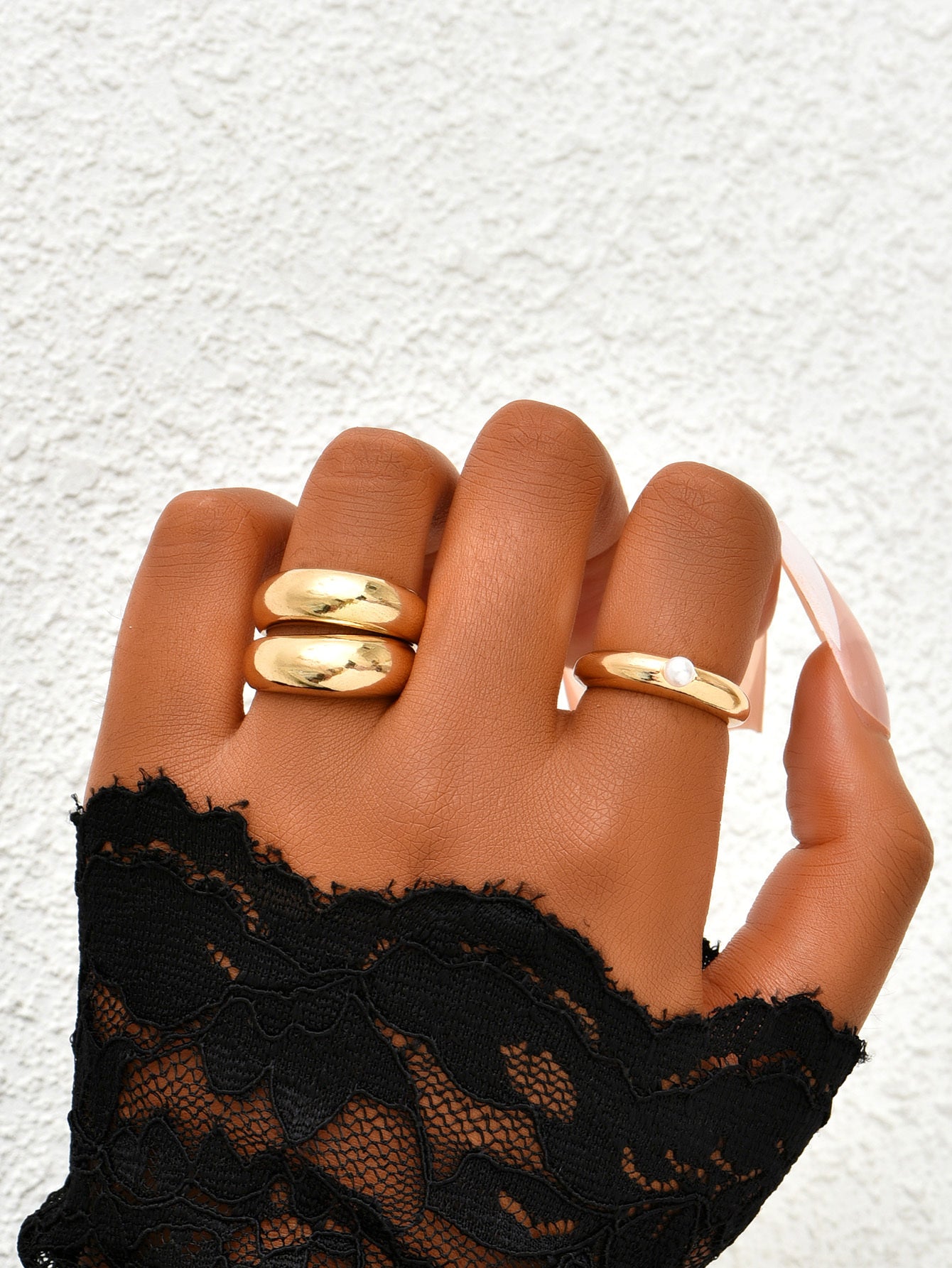 Womens Pearl Ring Korean Geometric Circle Zinc Alloy Jewelry Gift Set For Women Holiday Style Fashion Elegant Ring Now