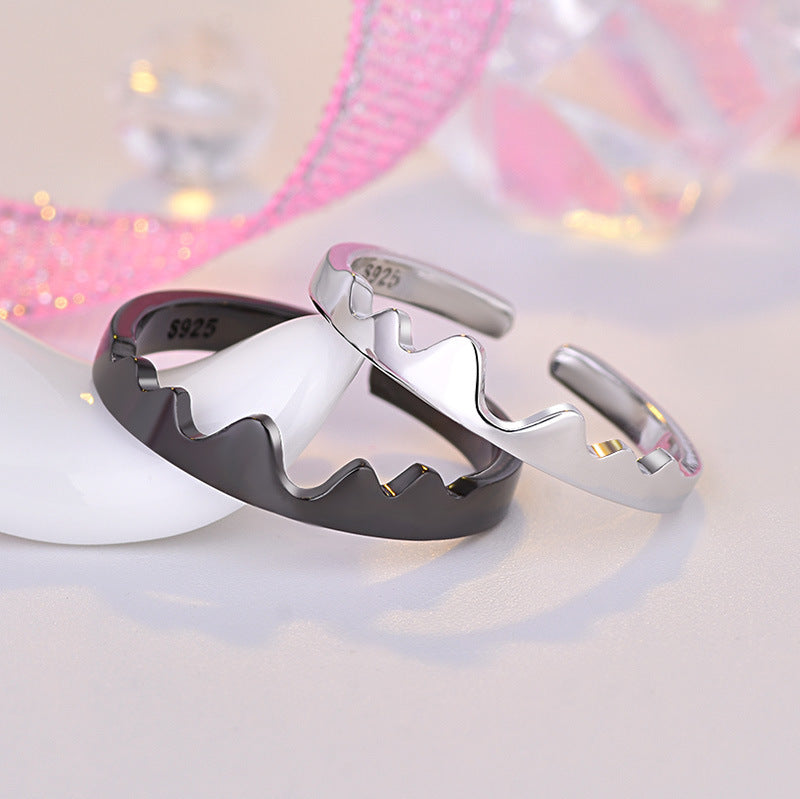 Couple Rings Adjustable Copper Wave Design Rings Lovers His And Hers Matching Promise Rings Two And A Half Mm Wide