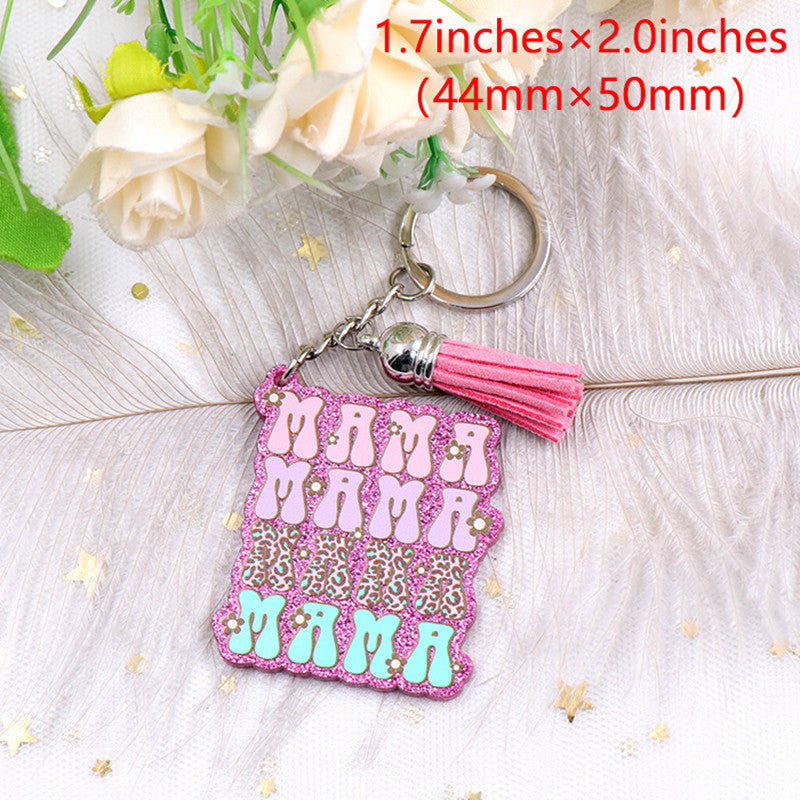 Acrylic Keychain Floral Gift For Couples Mothers Day