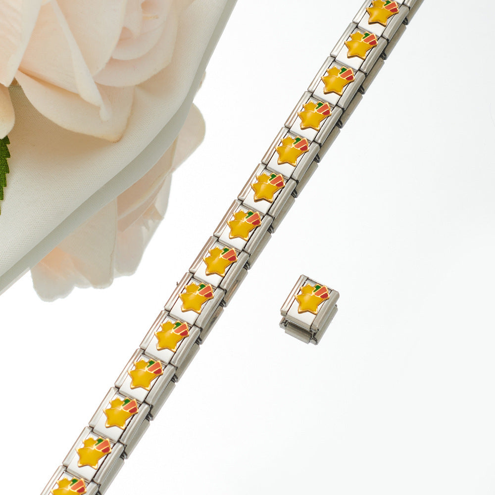 Unisex Stainless Steel Bracelet Cartoon Heart Bracelet Combination Decorative Bracelet Fashion Jewelry For Men