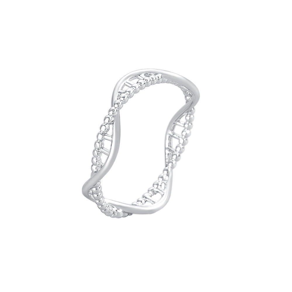 Women Ring Rotating Hollowed DNA Design Electroplated Alloy Trendy Jewelry Index Finger Elegant Ring For Women