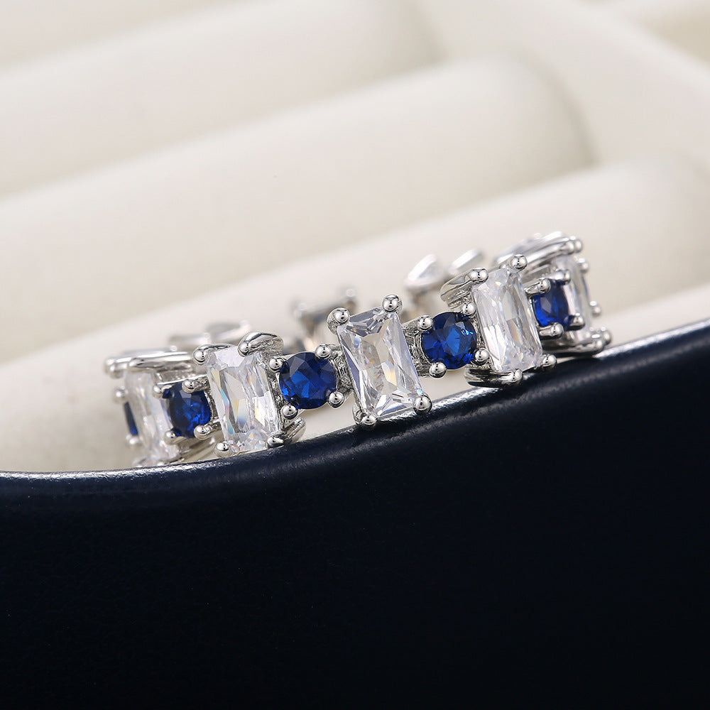 Womens Square Zircon Ring Gold Plated Copper Fashionable Jewelry For All Occasions Elegant Versatile Statement