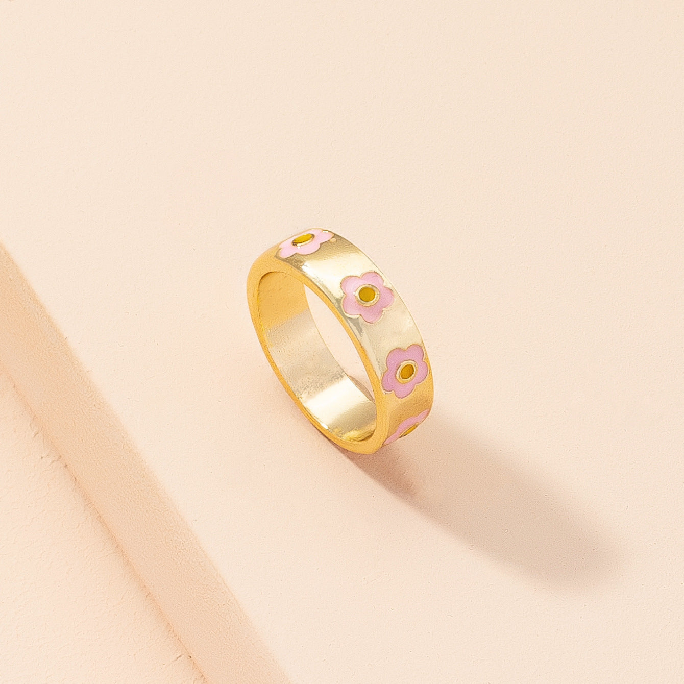 Women Alloy Flower Ring Floral Rings Retro Geometric Ring For Women Everyday Fashion Jewelry Gift For Her Cute