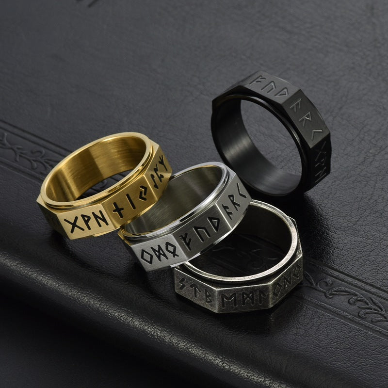 Stainless Steel Rotatable Ring for Men Electroplated Silver Gold Black Varied Sizes 6 7 8 9 10 11 12 13 Online