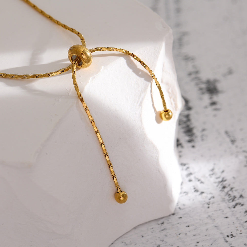 Womens Adjustable Geometric Alloy Bracelet Gold Tone With Letter Design For Everyday Wear Gift For Special Day