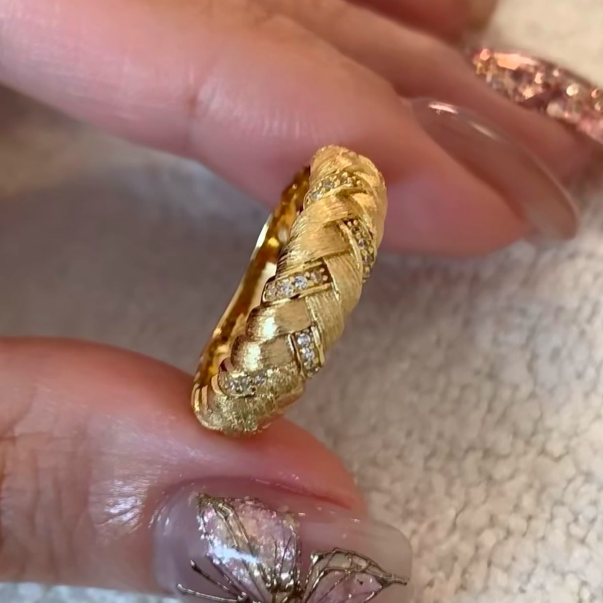 Wheat Braided Ring Silver and Gold Copper Jewelry Style