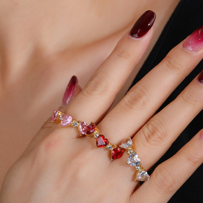 Unisex Titanium Steel Love Ring Electroplated Light Luxury Jewelry Unique Design Gift For Couples Gift Idea Now