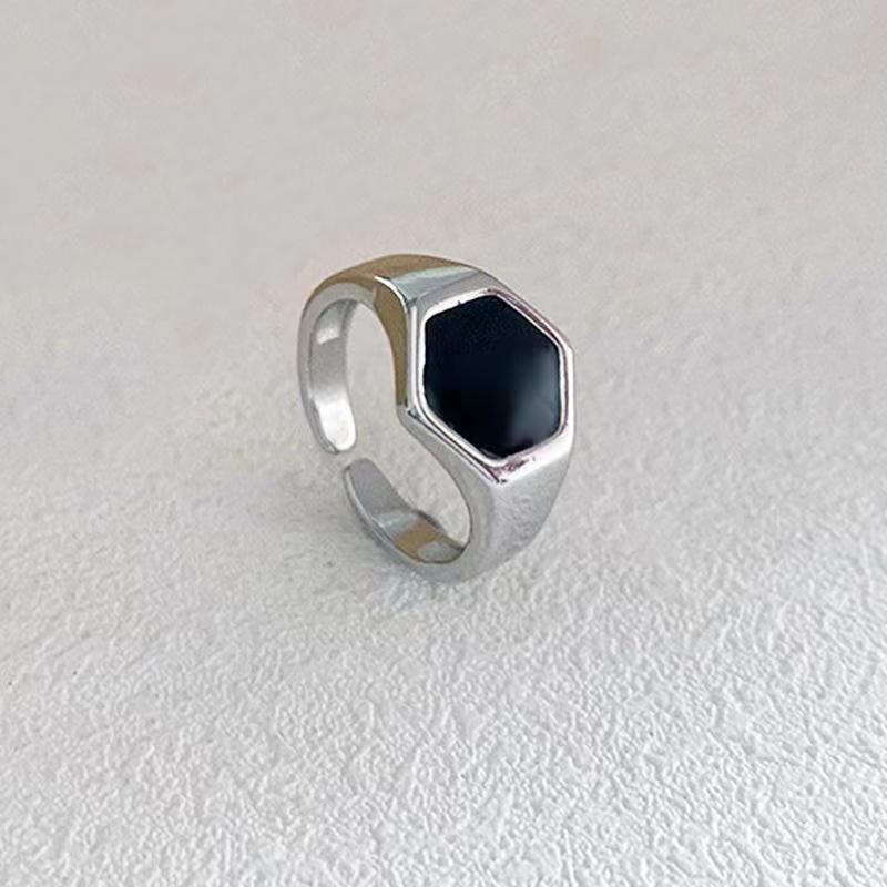 Geometric Copper Ring Platinum Plated Adjustable Opening Band French Style Jewel For Women And Girls 10mm 17mm