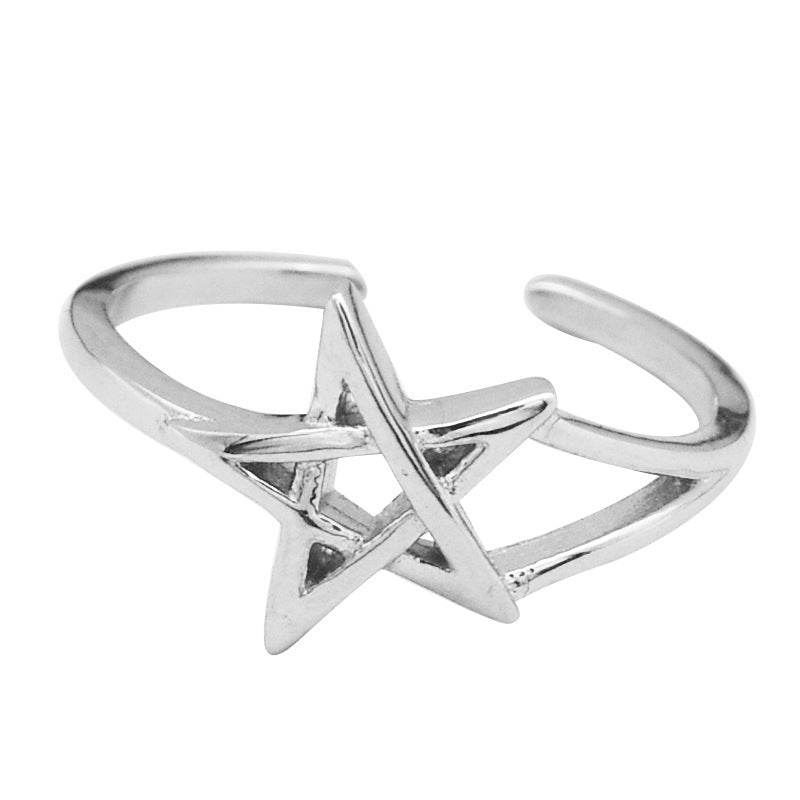 Women Star Ring S925 Sterling Silver Electroplated Star Ring For Women Girls Trendy Jewelry Gift For Her Style