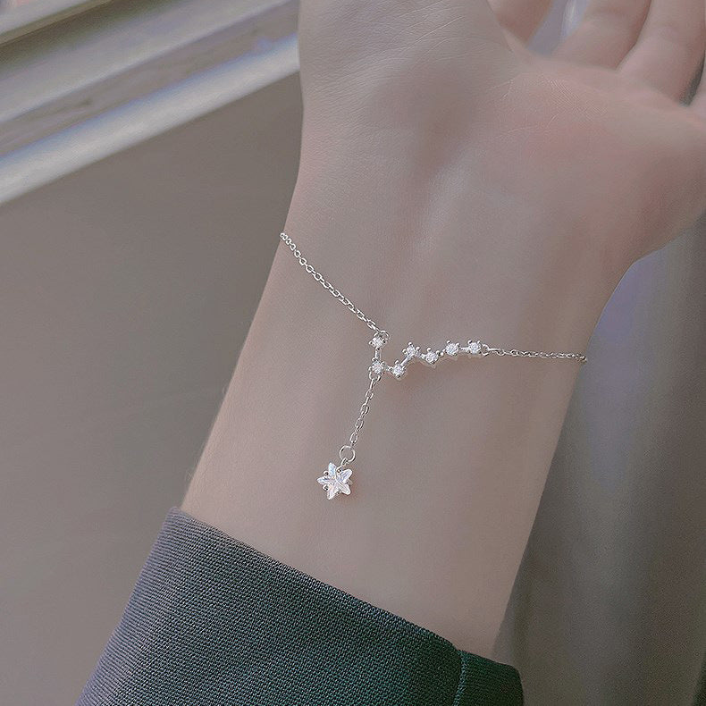 Womens Copper Star Bracelet And Earrings Set Big Dipper Starry Jewelry Gift For Her Exquisite Decoration Theme