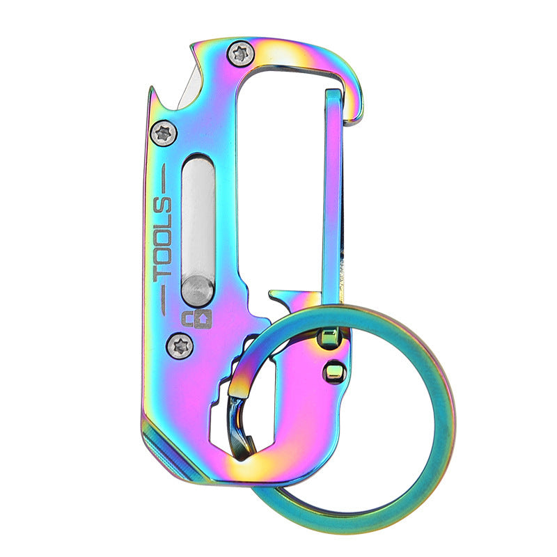 Stainless Steel Multifunction Keychain Pocket Knife With Electroplated Finish Fashionable Accessory For Everyday