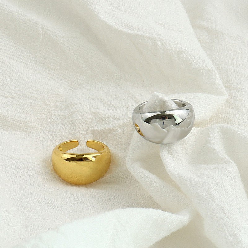 Silver Plated Adjustable Geometric Rings For Women Index Finger Retro Style Everyday Wear Complementing Outfits