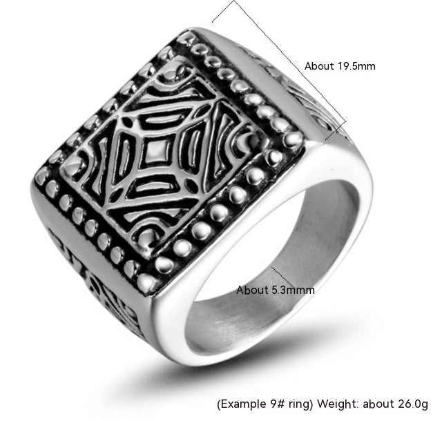 Personalized Mens Trendy Square Ring Titanium Steel Mesh Unisex Jewelry Sizes 8 9 10 11 12 13 Gift For Him Everyday