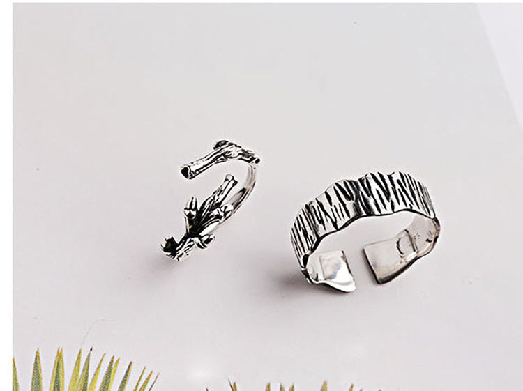 Women Ring 925 Sterling Silver Branch Ring Vintage Flower Design Korean Fashion Jewelry Durable Elegant Unique