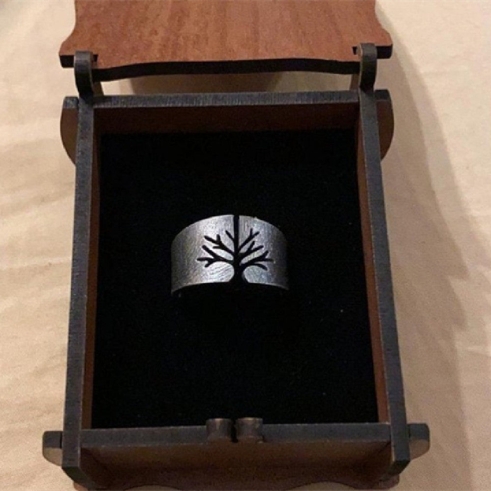 Tree of Life Geometric Alloy Ring for Women and Men Fashion Statement Wedding Band Anniversary Electroplated 2