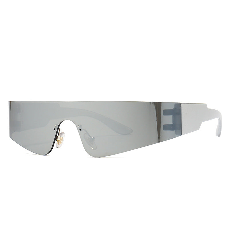 Womens Flat Top Sunglasses Frameless Glasses With UV400 Protection Resin Lens And PC Frame Stylish Sun Glasses