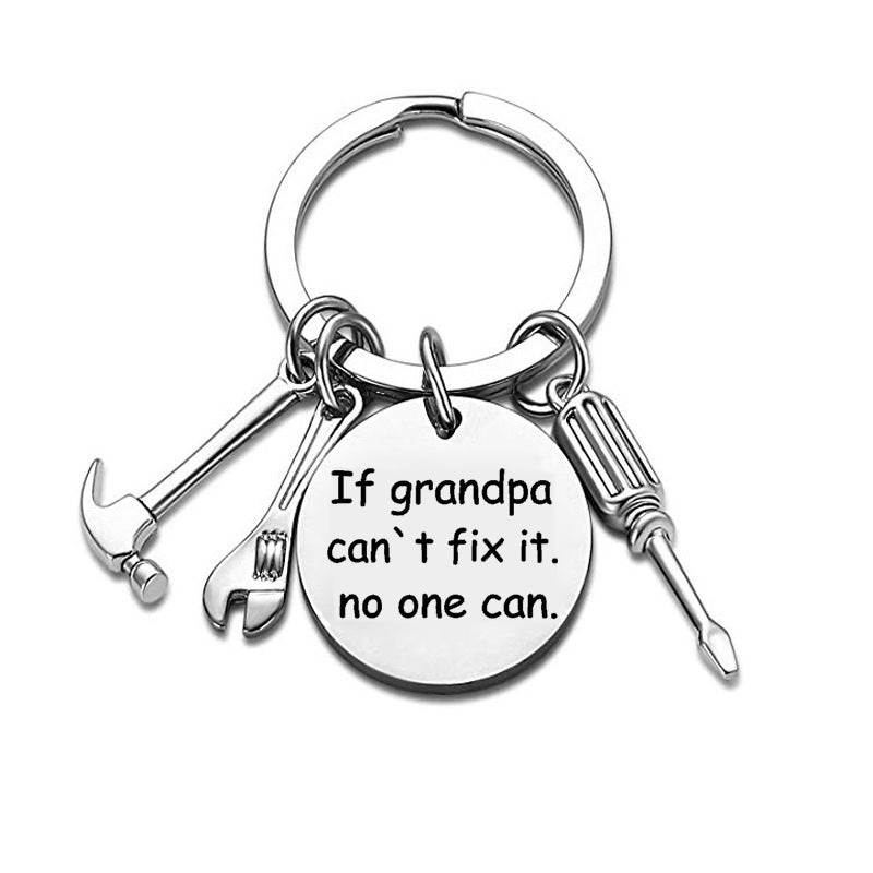 Hammer Keychain Gift For Dad Papa Grampa Uncle Stainless Steel Key Ring Metal Key Chain Father Day Gift Unique