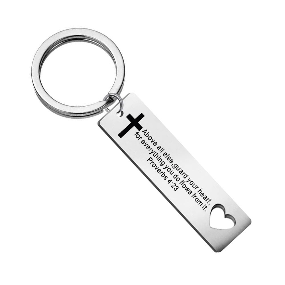 Heart Shaped Keychains Stainless Steel Key Ring Durable Metal Holder With 25mm Ring And 5x12mm Strips For Keys
