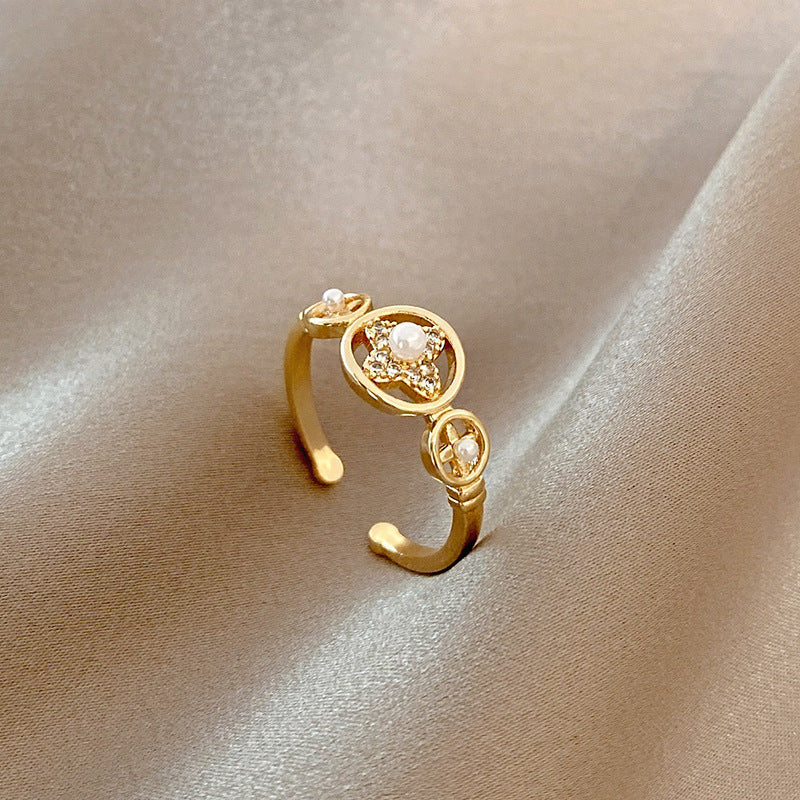 Girls Adjustable S925 Sterling Silver Ring Vintage Geometry Bow Stars Design Open Ring For Index Finger Ladies