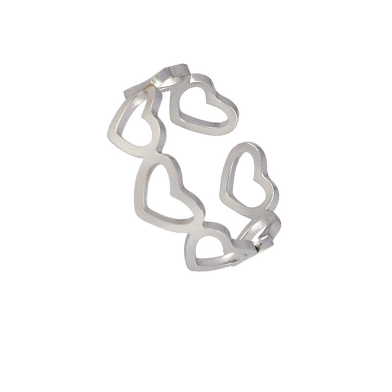 Stainless Steel Geometric Ring Natural Style Women Gold Silver Trendy Fashion Hip Hop Minimal Jewelry Timeless