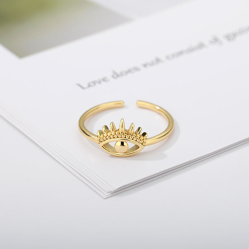 Womens Brass Ring Adjustable Hollowed Out Eye Design Fashion Jewelry Simple Gold Or Silver Ring Gift Idea Gift