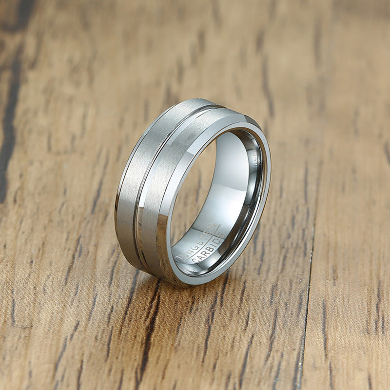 Mens Tungsten Steel Ring For Men Durable Fashion Accessory Trendy Everyday Wear Black Everyday Casual Comforts