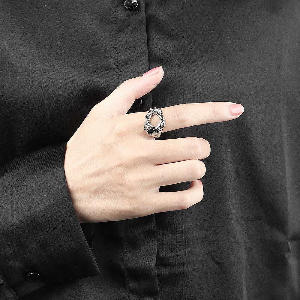 Womens Adjustable Copper Ring Hollow Geometric Ring Elegant Platinum Gold Ring Jewelry Gift For Women Elegant