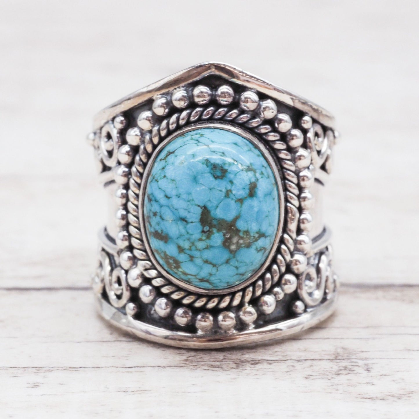 Womens Vintage Thai Silver Moonstone Ring Copper Plated Fashion Jewelry Classic Style Classic Artisan Finish X