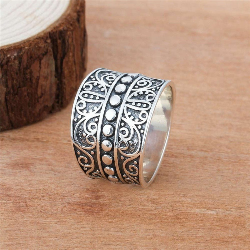 Bohemian Vine Pattern Silver Ring For Women Jewelry
