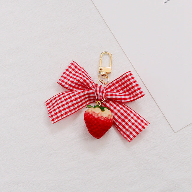 Strawberry Fruit Keychain Bag Pendant Alloy Charm For Handbags And Backpacks Creative Summer Accessory Cute Lovely
