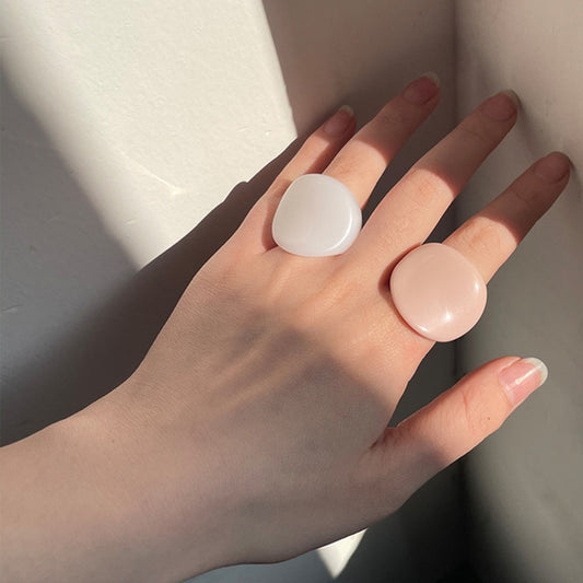 Resin Leaf Ring Set for Women Green Orange and Green White Individually Packed Two Pack Lightweight Shine Plus