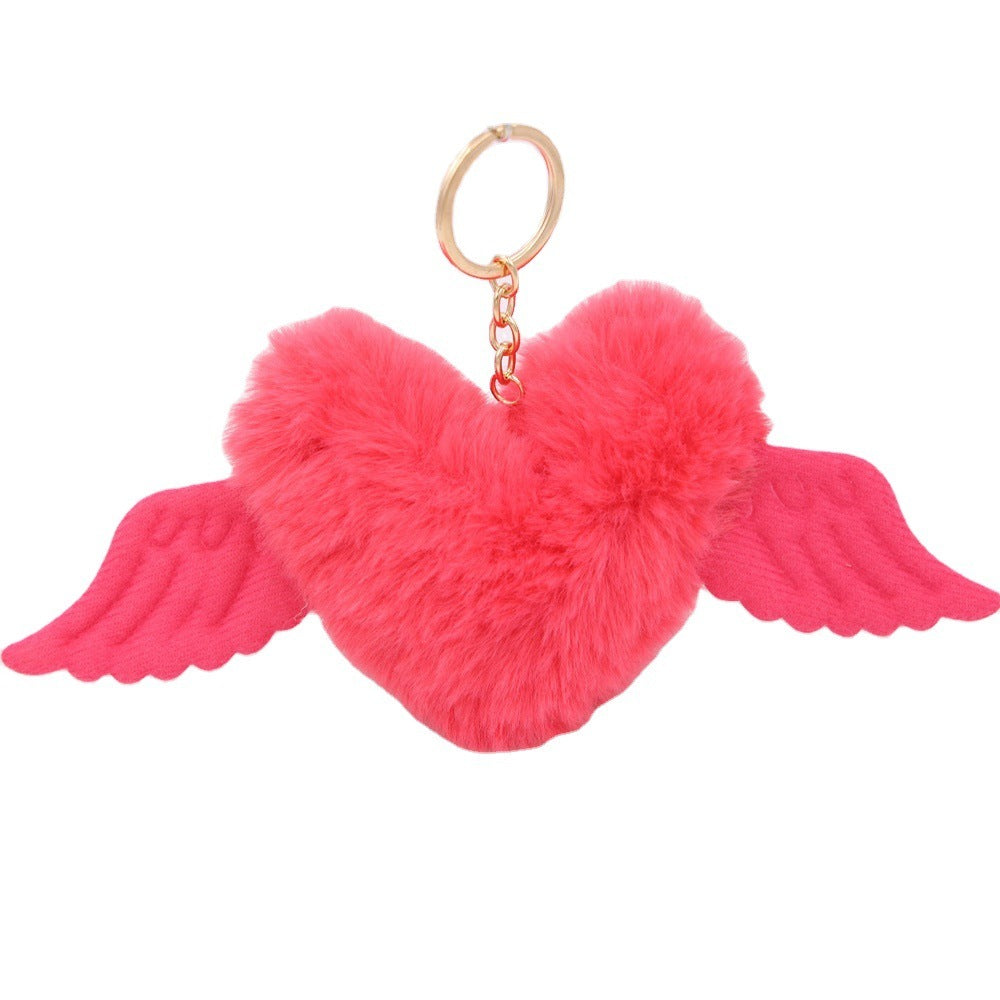 Plush Heart Keychain Heart Pendant Bag Charm Gift For Women
