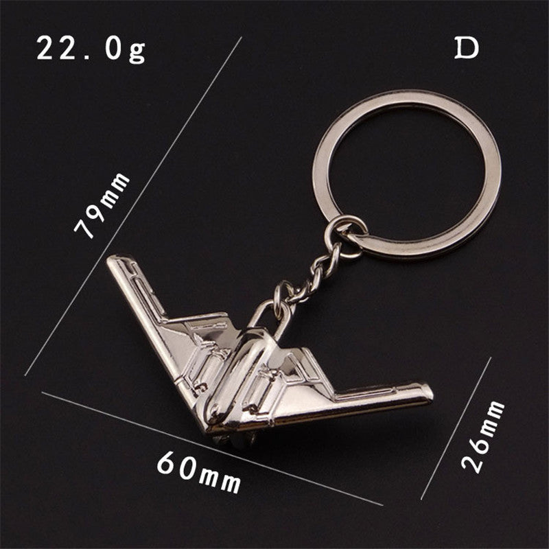 Aircraft Keychain Zinc Alloy Fighter Jets Airplane Pendant Fashion Accessory Aviation Gift For Collectors Club