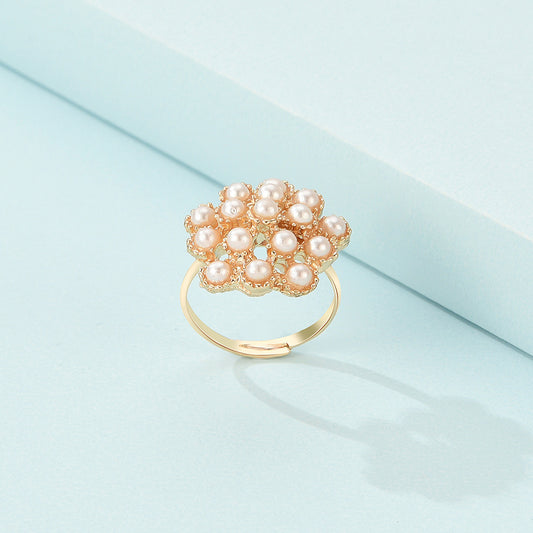 Elegant Flower Ring Gold Alloy Floral Ring For Women Bridesmaids Party Jewelry Accessory For Special Occasions