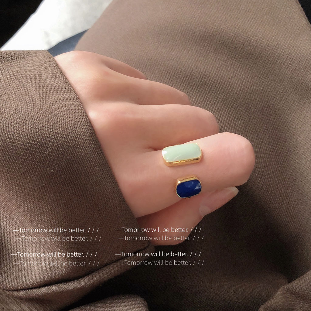 Womens Adjustable Copper Ring Dripping Oil Design Elegant Fashion Jewelry For Everyday Wear Shine Copper Finish Ring