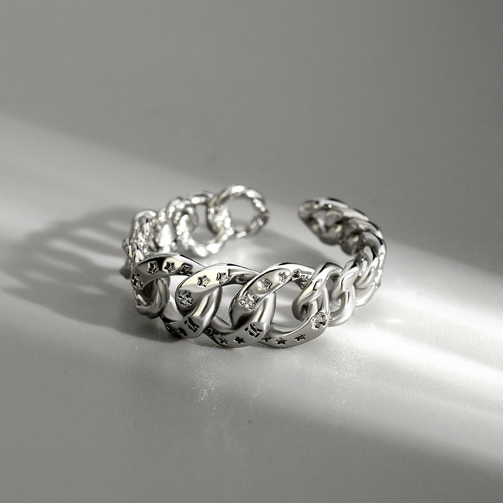 Adjustable Flower Ring Gold Plated Copper Gem Inlaid Unisex