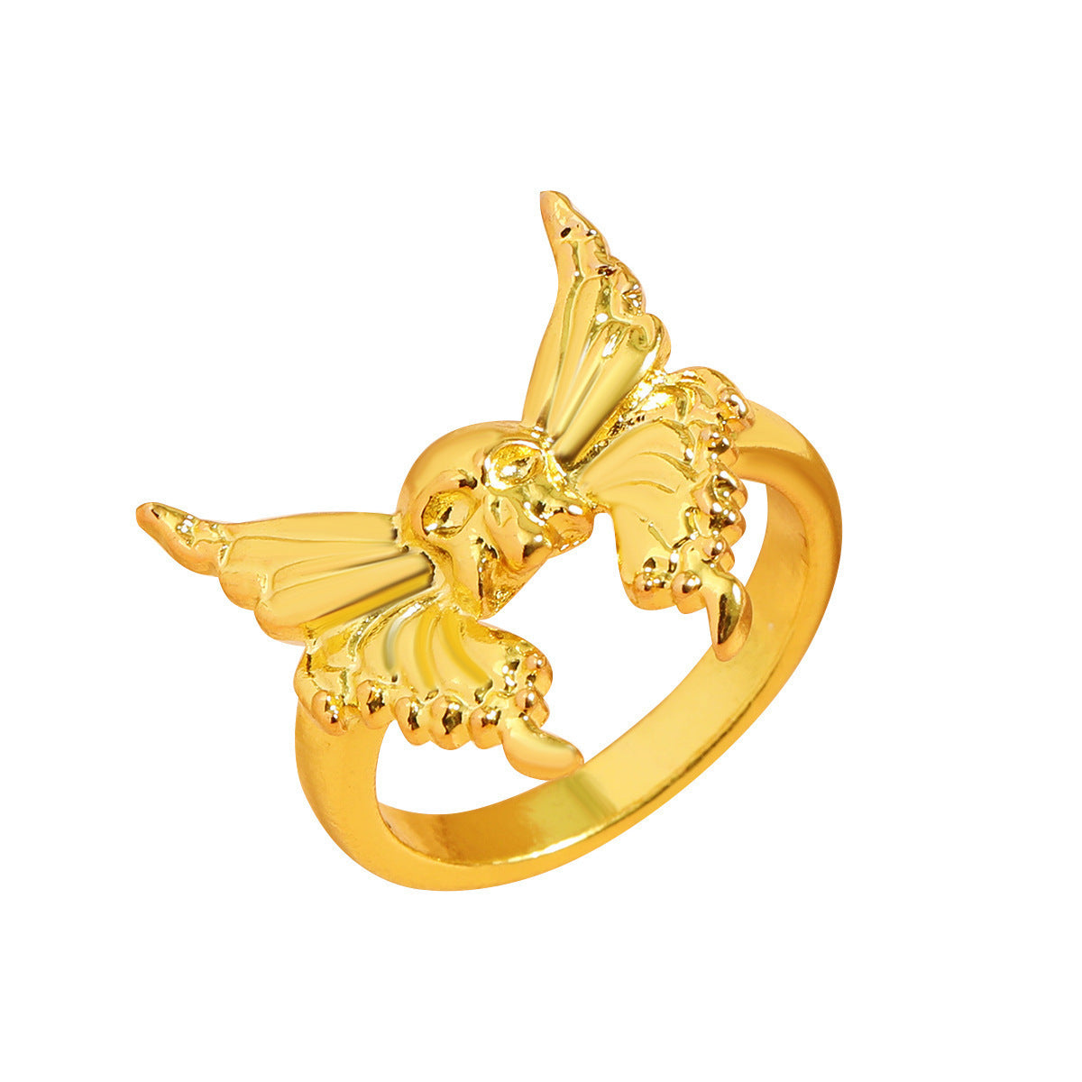 Unisex Butterfly Skull Ring Vintage Style Alloy Jewelry
