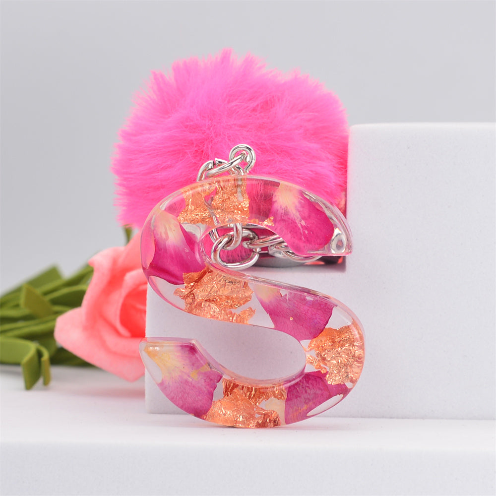 Resin Alphabet Initial Keychain A To Z Drip Glue Korean Style For Women And Girls Lightweight Resin Charm Gift