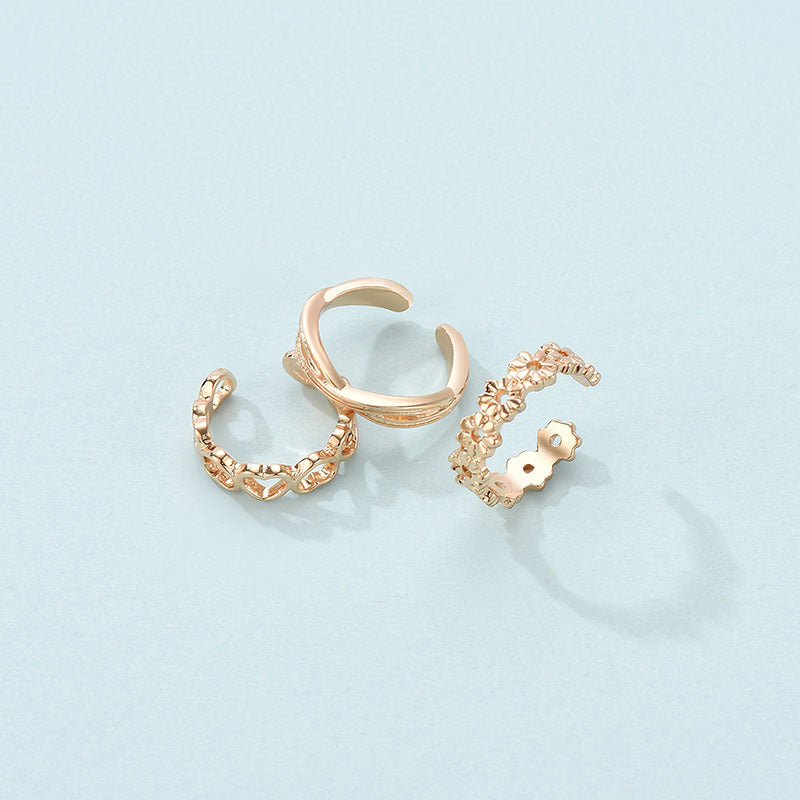 Gold Plated Geometric Rings For Women Fashion Jewelry Ring Set High Quality Trendy Elegant For Everyday Wear Gift