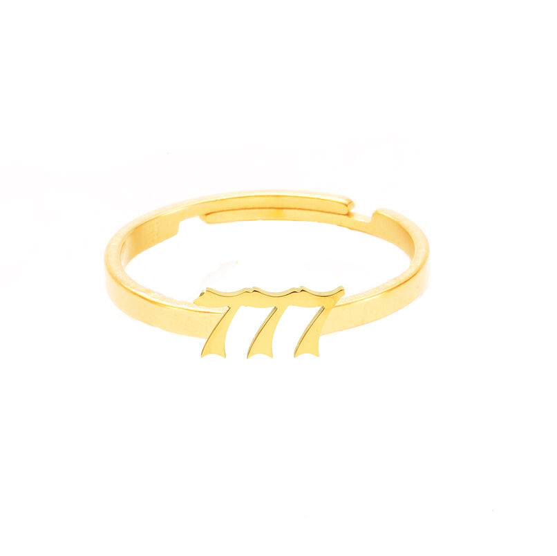 Womens Fashion Ring Adjustable Opening Letter Number Tide Angel Copper Jewelry For Women Girls With Style Ring