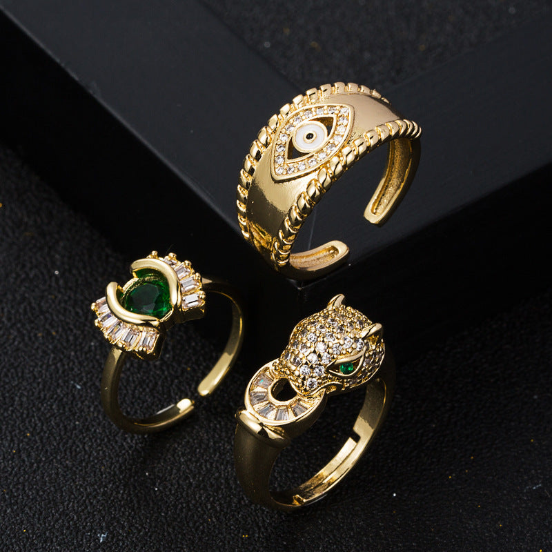 Gold Plated Zircon Ring Micro Set Geometric Design For Women Fashion Jewelry Durable Everyday Wear Versatile Glamour