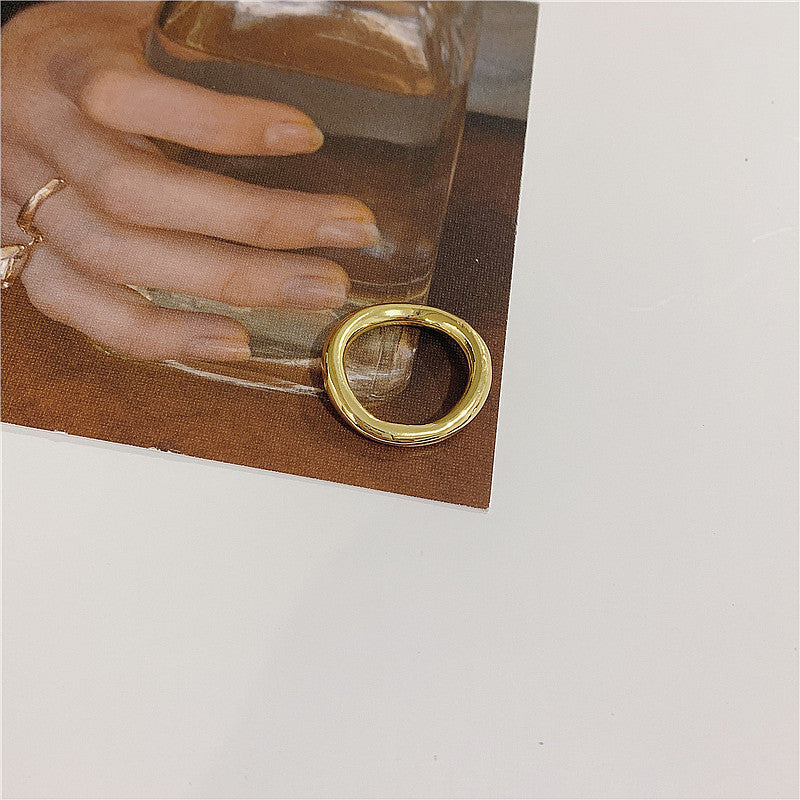 Unisex Ring Wavy Curve Geometric Alloy Metal Glossy Electroplated Fashion Jewelry Elegant Modern Durable Versatile