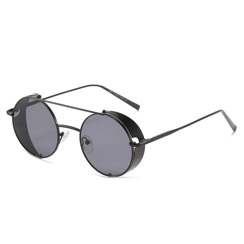 Retro Round Sunglasses Crystal Lens Double Beam Metal Frame Fashion Eyewear For Men And Women Gold And Silver Glasses