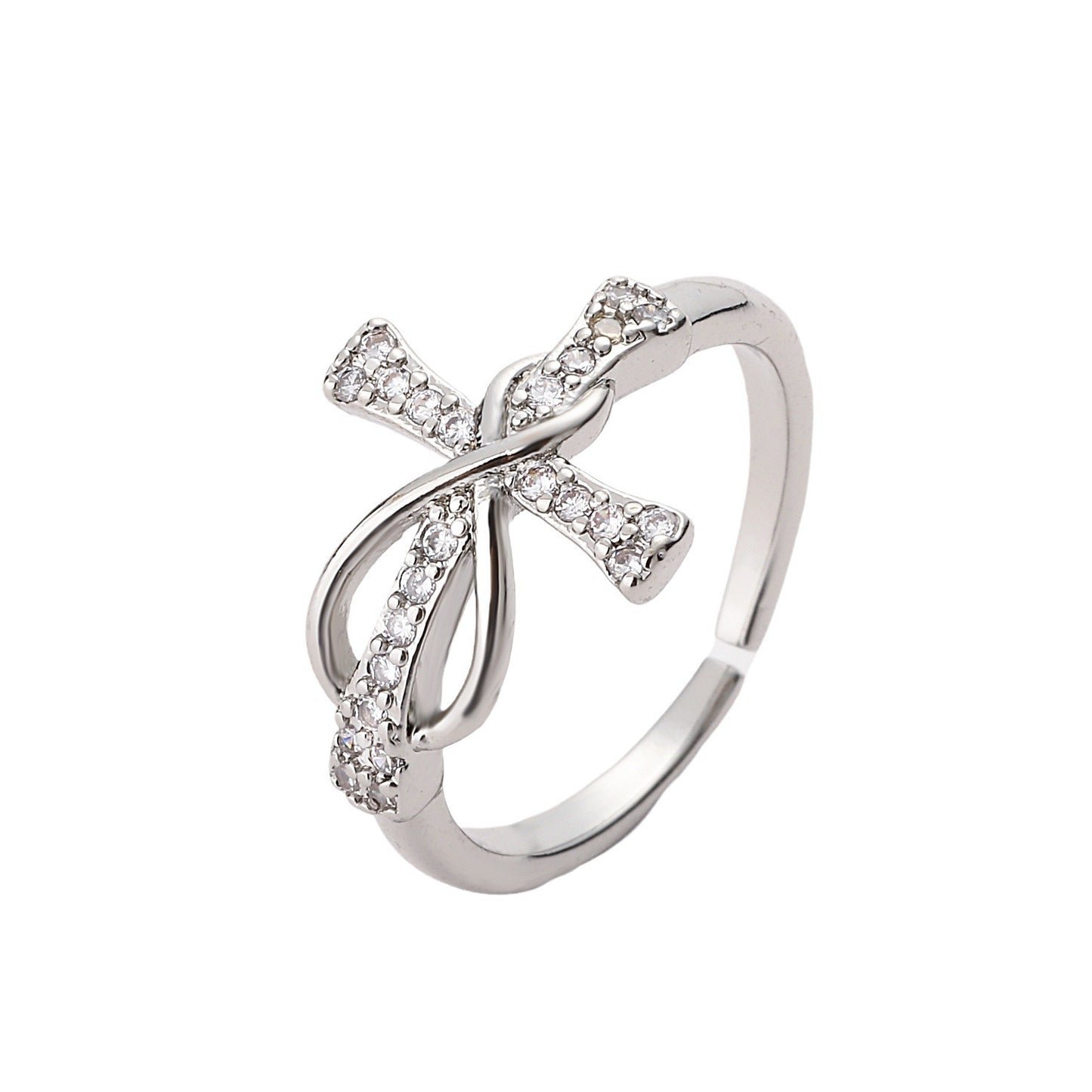 Copper Plating Ring with Cross for Women Simple Design