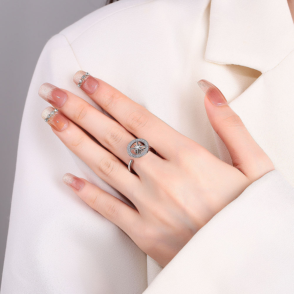 Womens Rotatable Geometric Copper Spinner Ring Adjustable Fashion Jewelry Quality Gift Everyday Accessory Pro