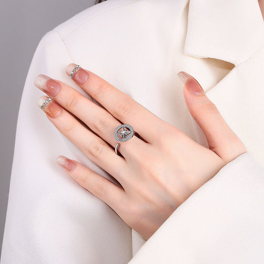 Womens Rotatable Geometric Copper Spinner Ring Adjustable Fashion Jewelry Quality Gift Everyday Accessory Pro