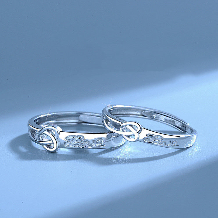 Heart Shape Couple Rings Set Silver Plated Matching Jewelry For Anniversary Gift Wedding Engagement For Lovers