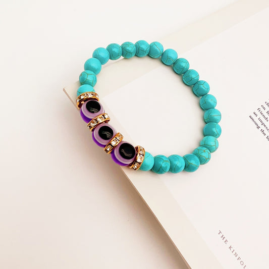 Turquoise Beaded Bracelet 8mm Jewelry Lovely Gift For Her