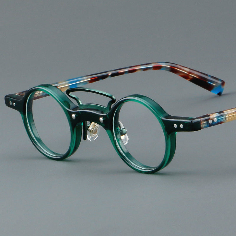 Round Rim Glasses Small Frame AC Lenses Retro Style Inspired by Literature and Art Hong Kong Fashion 1920 1980