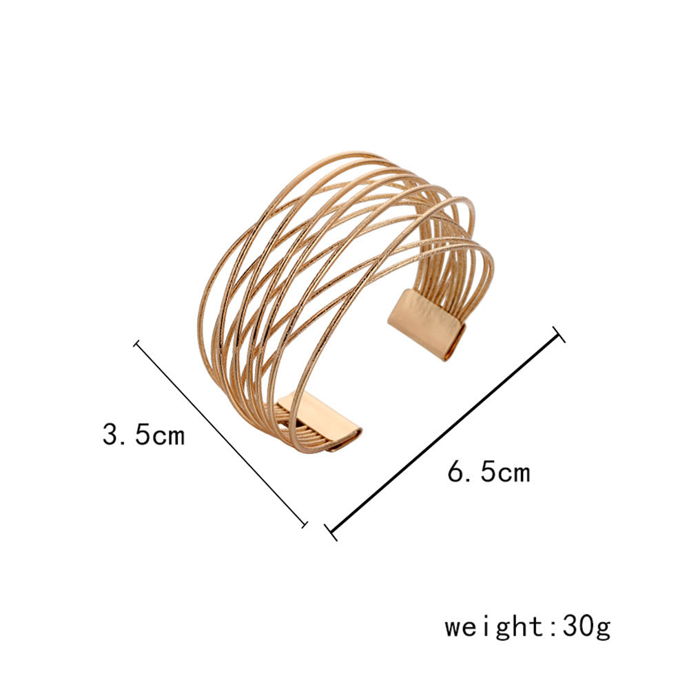 Womens Stainless Steel Mesh Bracelets Fashion Electroplated Metal Line Bangle Jewelry Gift Adjustable Everyday